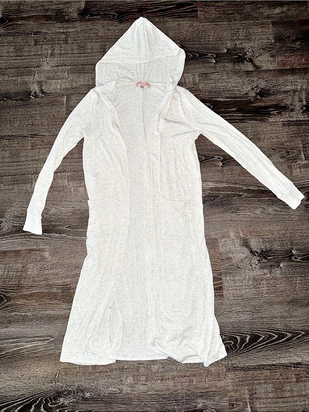 Philosophy Gray Hooded Duster Sweater